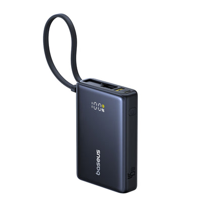 Baseus PicoGo Ulkoinen Akku, 10000mAh, 45W, QC + PD, 1 x USB-A - 2 x USB-C, Musta P10076803123-00