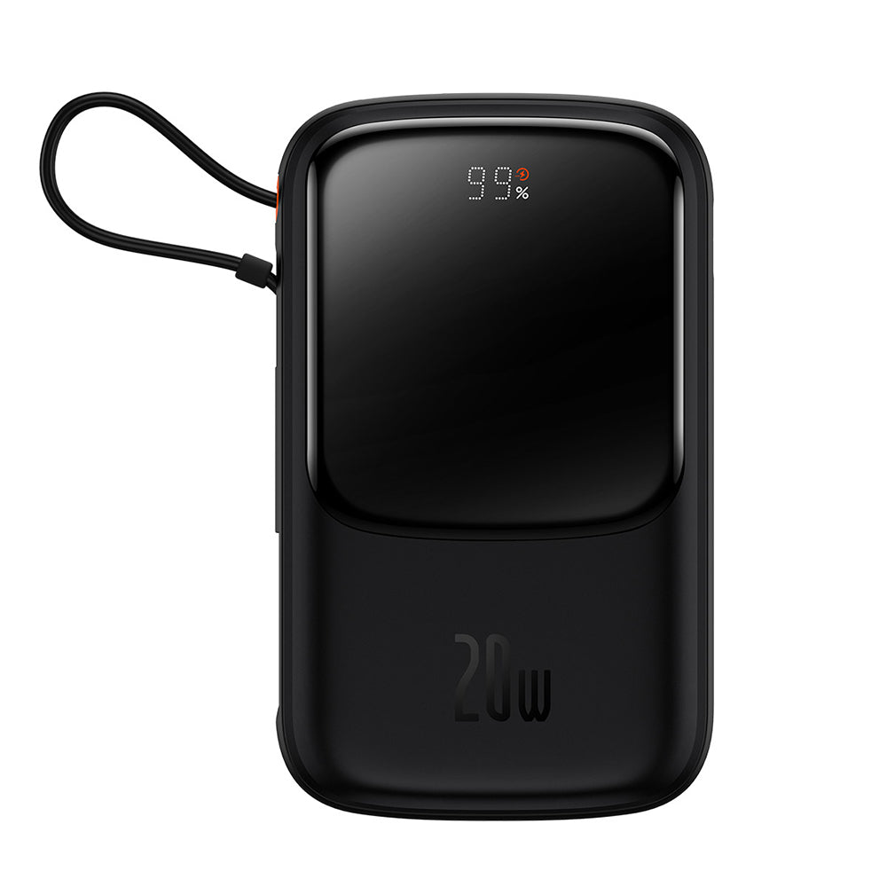 Baseus Qpow Pro ulkoinen akku, 10000mAh, 20W, QC + PD, 1 x Lightning - 1 x USB-A - 1 x USB-C, Musta PPQD020001