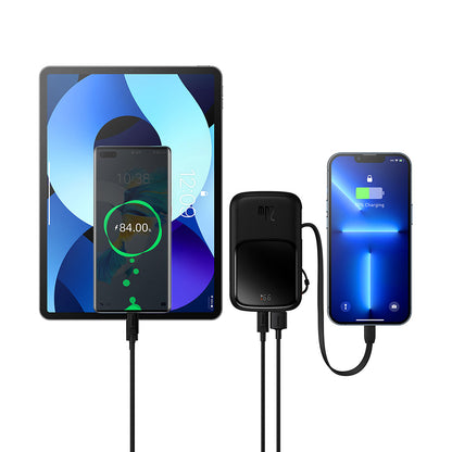 Baseus Qpow Pro ulkoinen akku, 10000mAh, 20W, QC + PD, 1 x Lightning - 1 x USB-A - 1 x USB-C, Musta PPQD020001