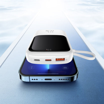 Ulkoinen akku Baseus Qpow Pro, 10000mAh, 22.5W, QC + PD, 1 x USB-A - 2 x USB-C, Valkoinen PPQD020102