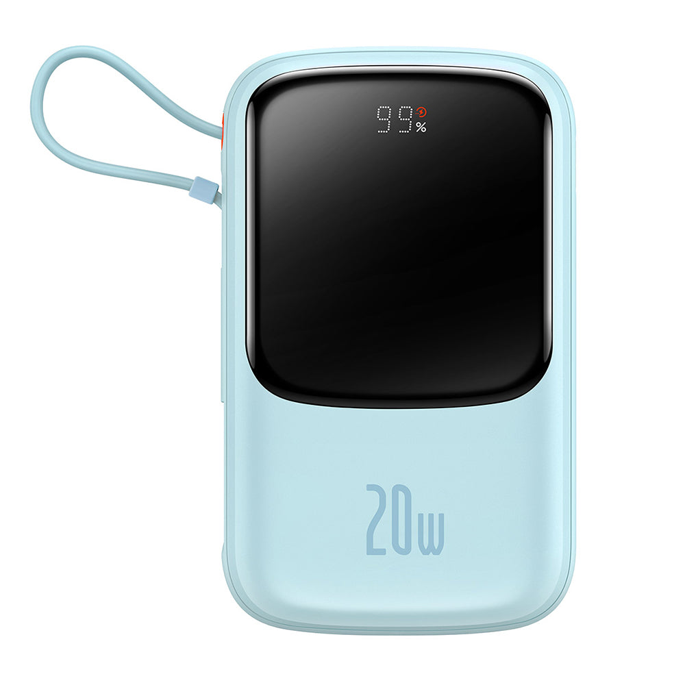 Baseus Qpow Pro Ulkoinen Akku, 20000mAh, 20W, QC + PD, 1 x Lightning - 1 x USB-A - 1 x USB-C, Sininen PPQD030003