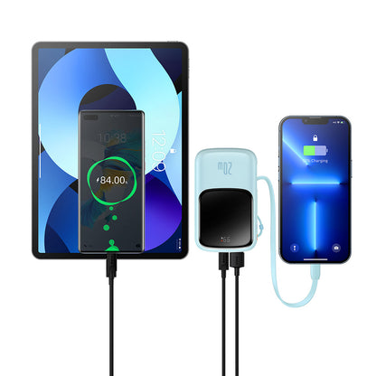 Baseus Qpow Pro Ulkoinen Akku, 20000mAh, 20W, QC + PD, 1 x Lightning - 1 x USB-A - 1 x USB-C, Sininen PPQD030003