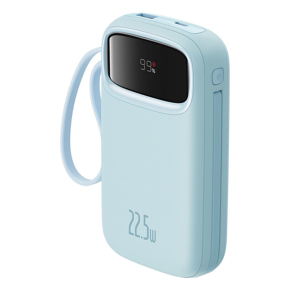 Baseus Qpow Pro+ Ulkoinen Akku, 20000mAh, 22.5W, QC + PD, 1 x Lightning - 1 x USB-A - 2 x USB-C, Sininen P10055002313-00