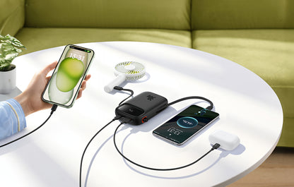 Baseus Qpow2 External Battery, 20000mAh, 30W, QC + PD, 1 x USB-A - 3 x USB-C, Black P10055009113-00