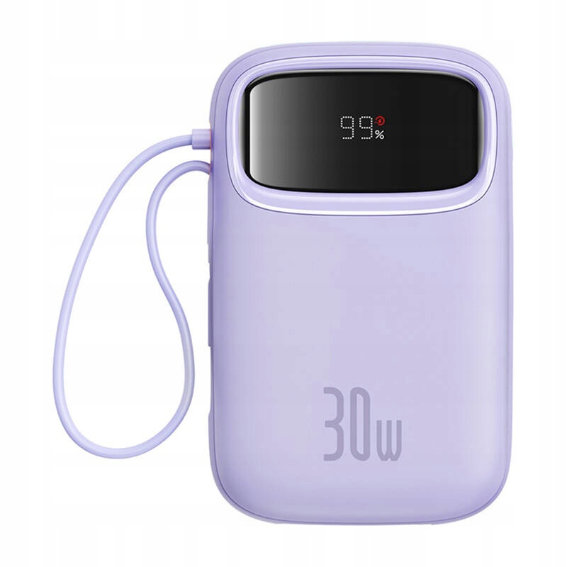Ulkoinen akku Baseus Qpow2, 10000mAh, 30W, QC + PD, 1 x USB-A - 3 x USB-C, Violetti P10055008513-00