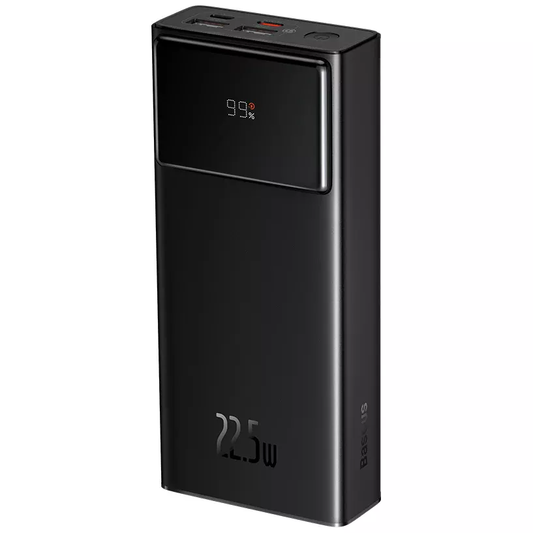 Ulkoinen akku Baseus Star Lord, 30000mAh, 22.5W, QC + PD, 1 x USB-C - 2 x USB-A, Musta PPXJ080101