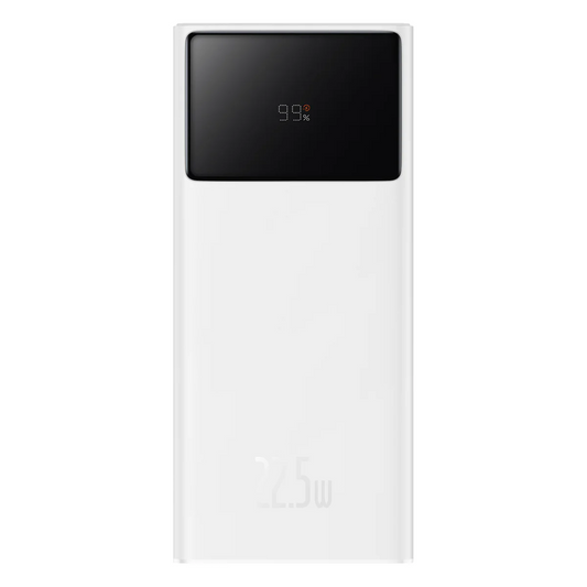 Baseus Star Lord Ulkoinen Akku, 30000mAh, 22.5W, QC + PD, 1 x USB-C - 2 x USB-A, Valkoinen PPXJ080102