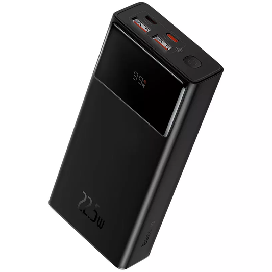 Ulkoinen akku Baseus Star Lord, 30000mAh, 22.5W, QC + PD, 1 x USB-C - 2 x USB-A, Musta PPXJ080101