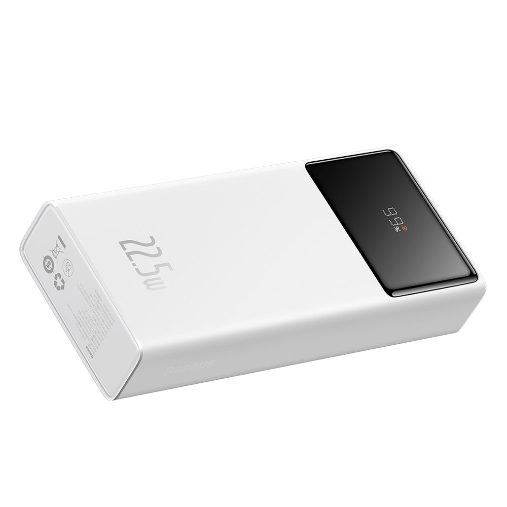Ulkoinen akku Baseus Star Lord, 20000mAh, 22.5W, QC + PD, 1 x USB-C - 2 x USB-A, Valkoinen PPXJ080002