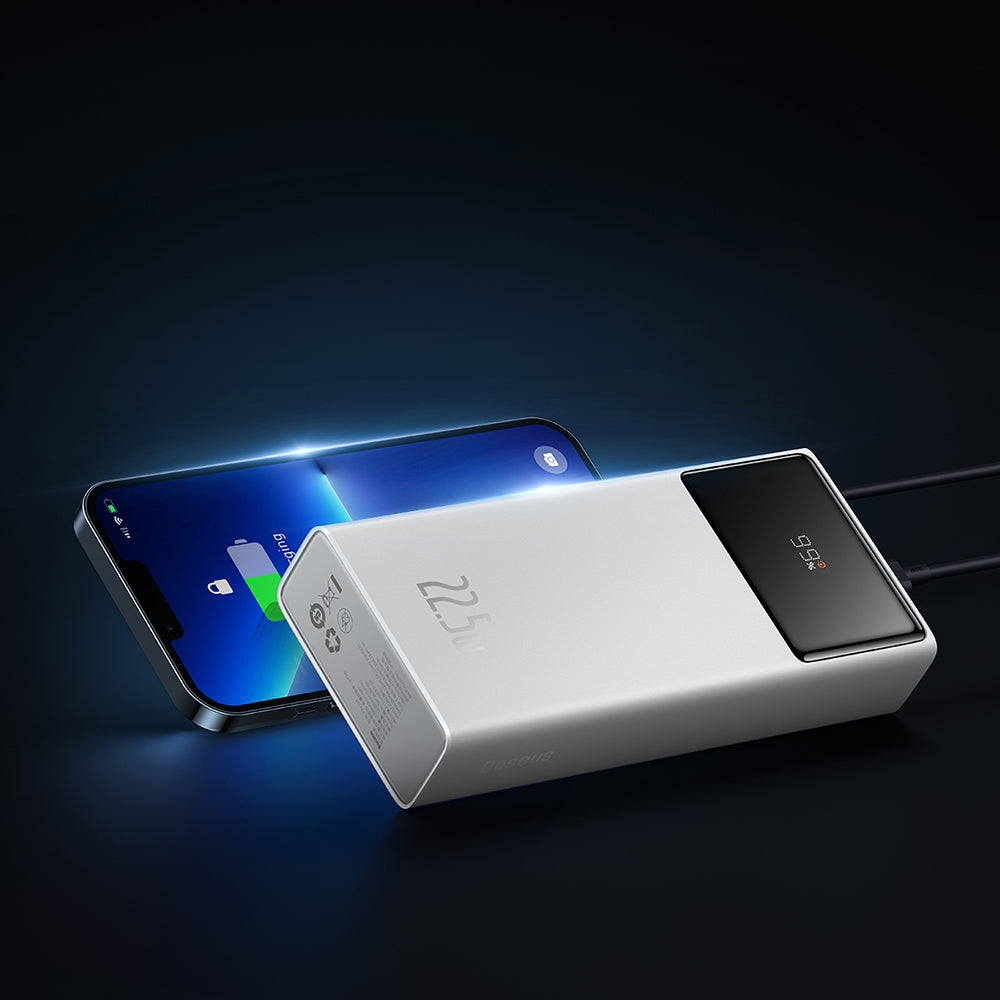 Ulkoinen akku Baseus Star Lord, 20000mAh, 22.5W, QC + PD, 1 x USB-C - 2 x USB-A, Valkoinen PPXJ080002