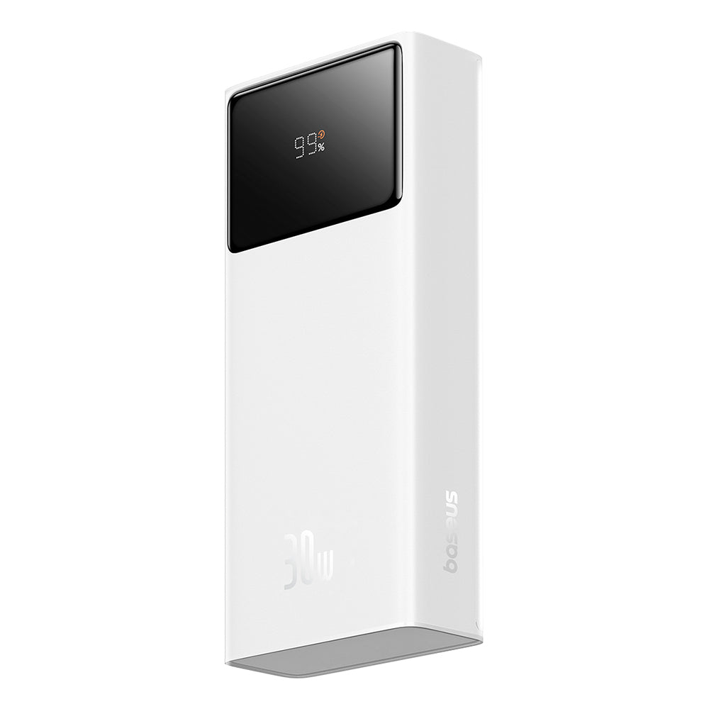 Ulkoinen akku Baseus Star Lord, 20000mAh, 30W, QC + PD, 1 x USB-C - 2 x USB-A, Valkoinen P10022904213-00