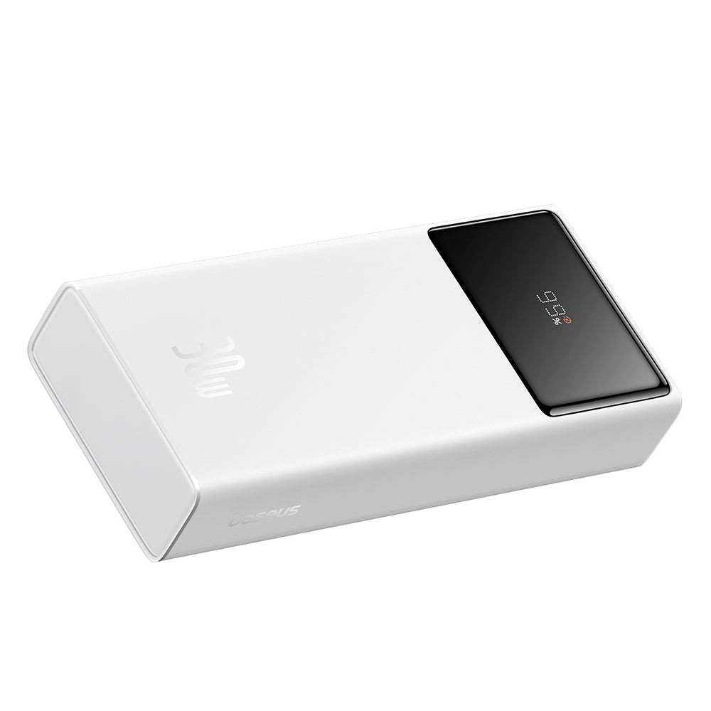 Ulkoinen akku Baseus Star Lord, 20000mAh, 30W, QC + PD, 1 x USB-C - 2 x USB-A, Valkoinen P10022904213-00
