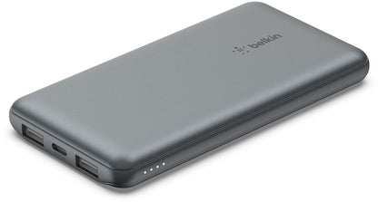 Belkin BoostCharge ulkoinen akku, 10000mAh, 15W, 1 x USB-C - 2 x USB-A, harmaa BPB011btGY