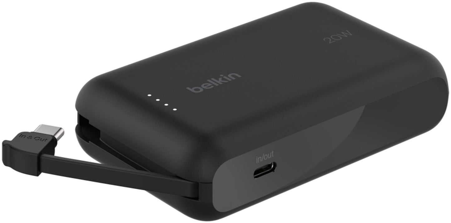 Belkin BoostCharge Ulkoinen Akku, 10000mAh, 20W, PD, 2 x USB-C, Musta BPB021hqBK