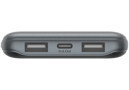 Belkin BoostCharge ulkoinen akku, 10000mAh, 15W, 1 x USB-C - 2 x USB-A, harmaa BPB011btGY