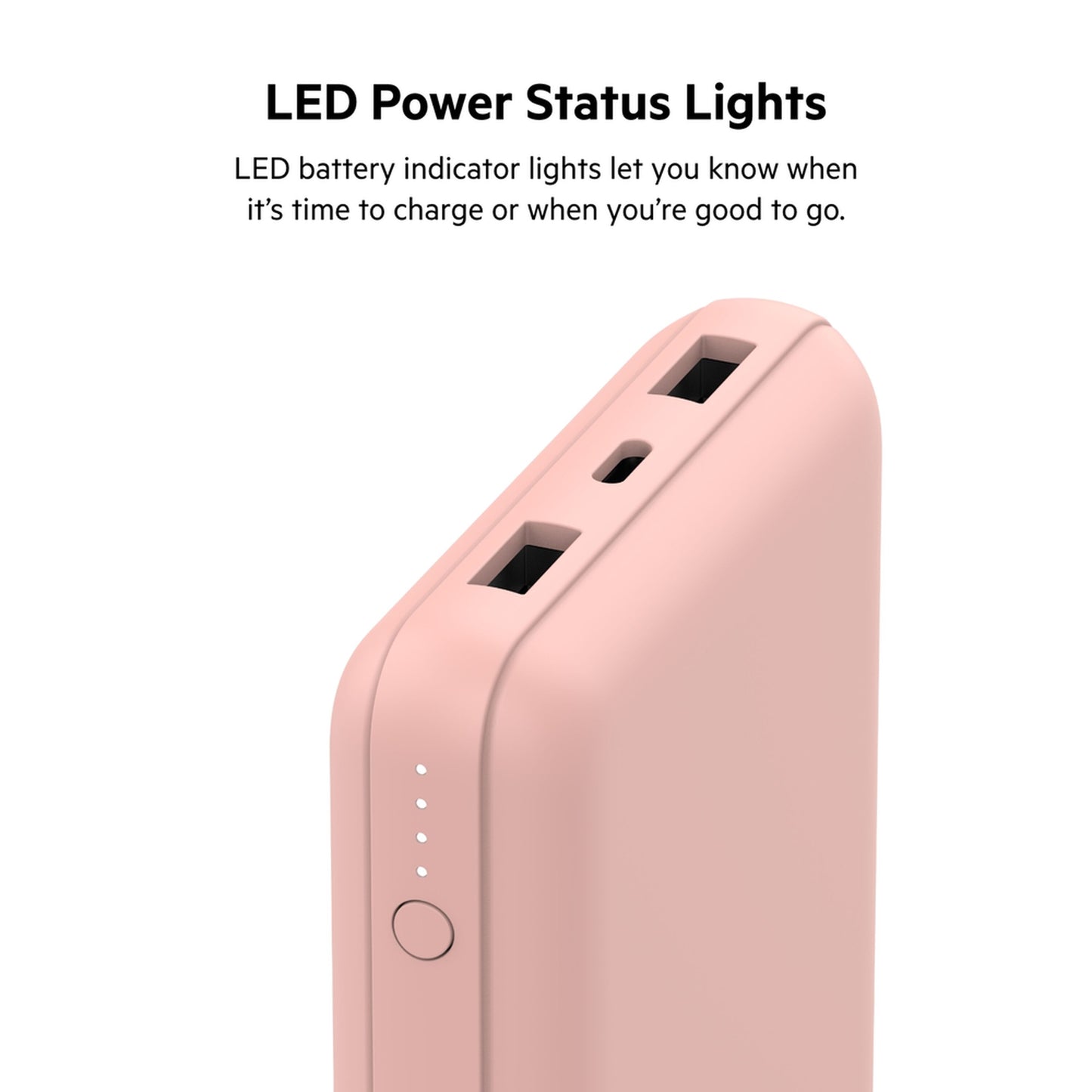 Belkin BoostCharge Ulkoinen Akku, 20000mAh, 15W, 1 x USB-C - 2 x USB-A, Vaaleanpunainen Kulta BPB012btRG