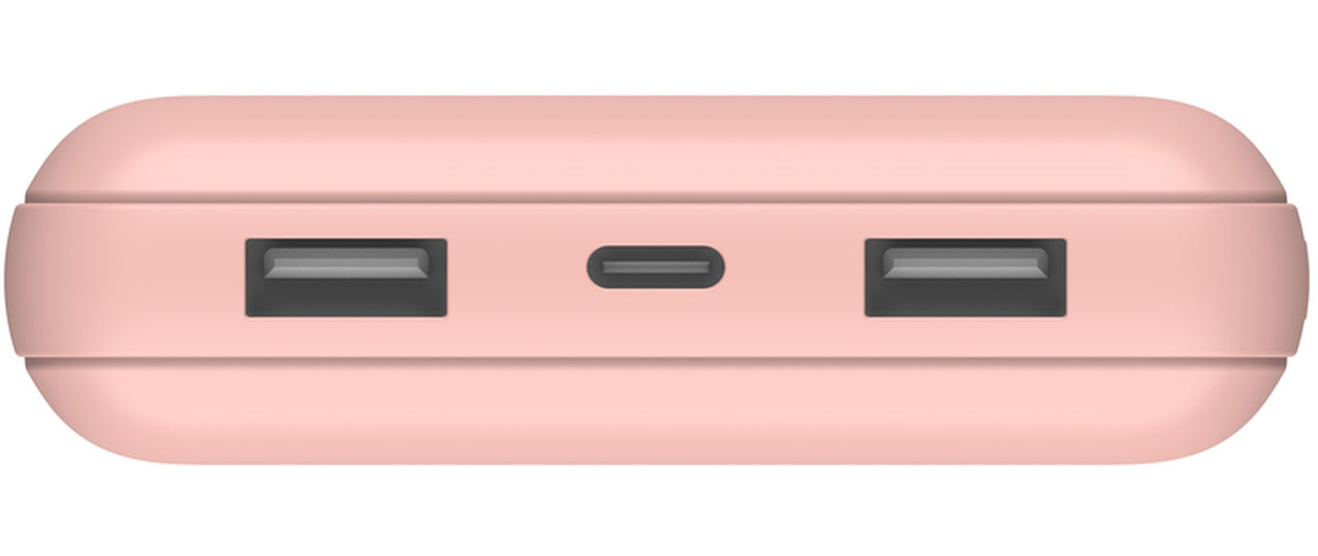 Belkin BoostCharge Ulkoinen Akku, 20000mAh, 15W, 1 x USB-C - 2 x USB-A, Vaaleanpunainen Kulta BPB012btRG
