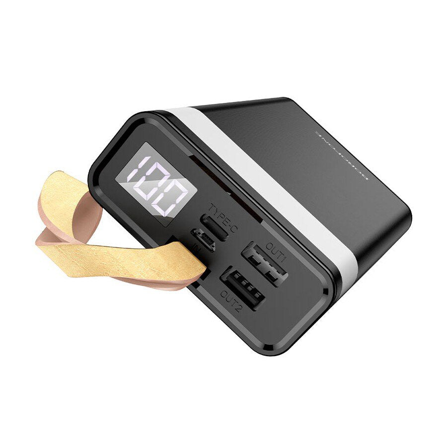 Ulkoinen akku Borofone BJ18 Coolmy, 20000mAh, 10W, 2 x USB-A, Musta