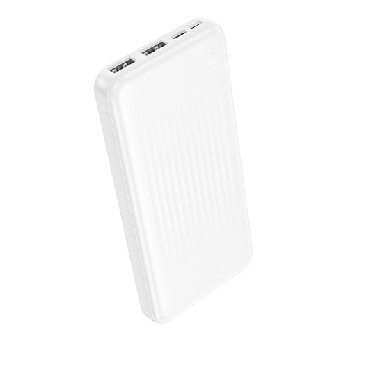 Borofone BJ78 Clever ulkoinen akku, 10000mAh, 10W, 2 x USB-A, valkoinen