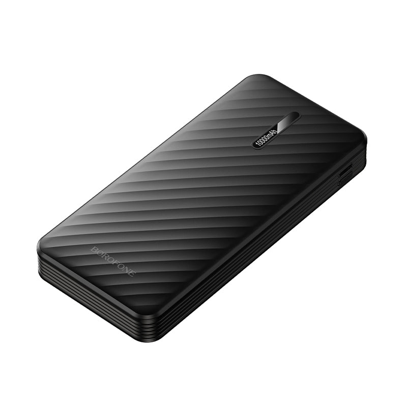 Borofone BJ84 Smooth ulkoinen akku, 10000mAh, 10W, 1 x Lightning - 1 x microUSB - 1 x USB-A - 1 x USB-C, Musta
