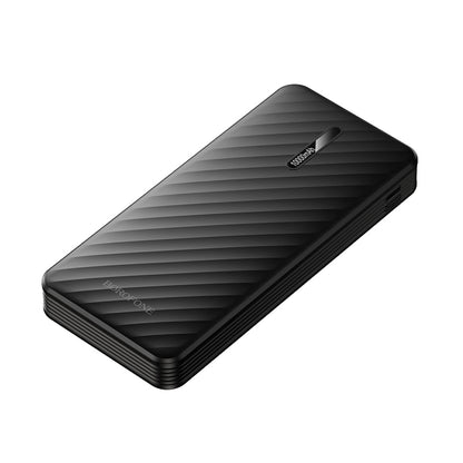 Borofone BJ84 Smooth ulkoinen akku, 10000mAh, 10W, 1 x Lightning - 1 x microUSB - 1 x USB-A - 1 x USB-C, Musta
