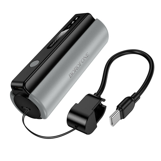Borofone BJ87 Star ulkoinen akku, 5000mAh, 10W, 1 x USB-C, harmaa