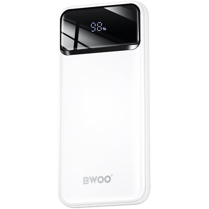 Ulkoinen akku BWOO BO-P34, 10000mAh, 22,5W, QC + PD, 1 x USB-C - 2 x USB-A, Valkoinen