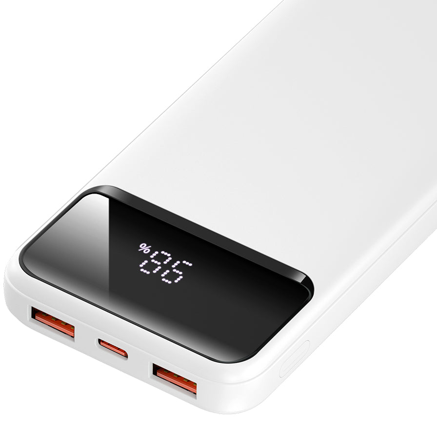 Ulkoinen akku BWOO BO-P34, 10000mAh, 22,5W, QC + PD, 1 x USB-C - 2 x USB-A, Valkoinen