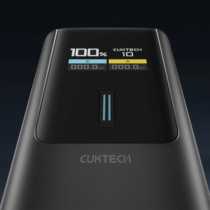 Cuktech Ulkoinen Akku, 10000mAh, 150W, QC + PD, 1 x USB-A - 1 x USB-C, Musta CKPB100PGLBL