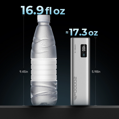 Ulkoinen akku Cuktech, 20000mAh, 100W, QC + PD, 1 x USB-A - 2 x USB-C, Harmaa CUKP200XGLGR