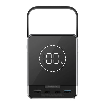 Cuktech Ulkoinen Akku, 40000mAh, 300W, QC + PD + FQI, 1 x QI - 2 x USB-A - 2 x USB-C, Musta