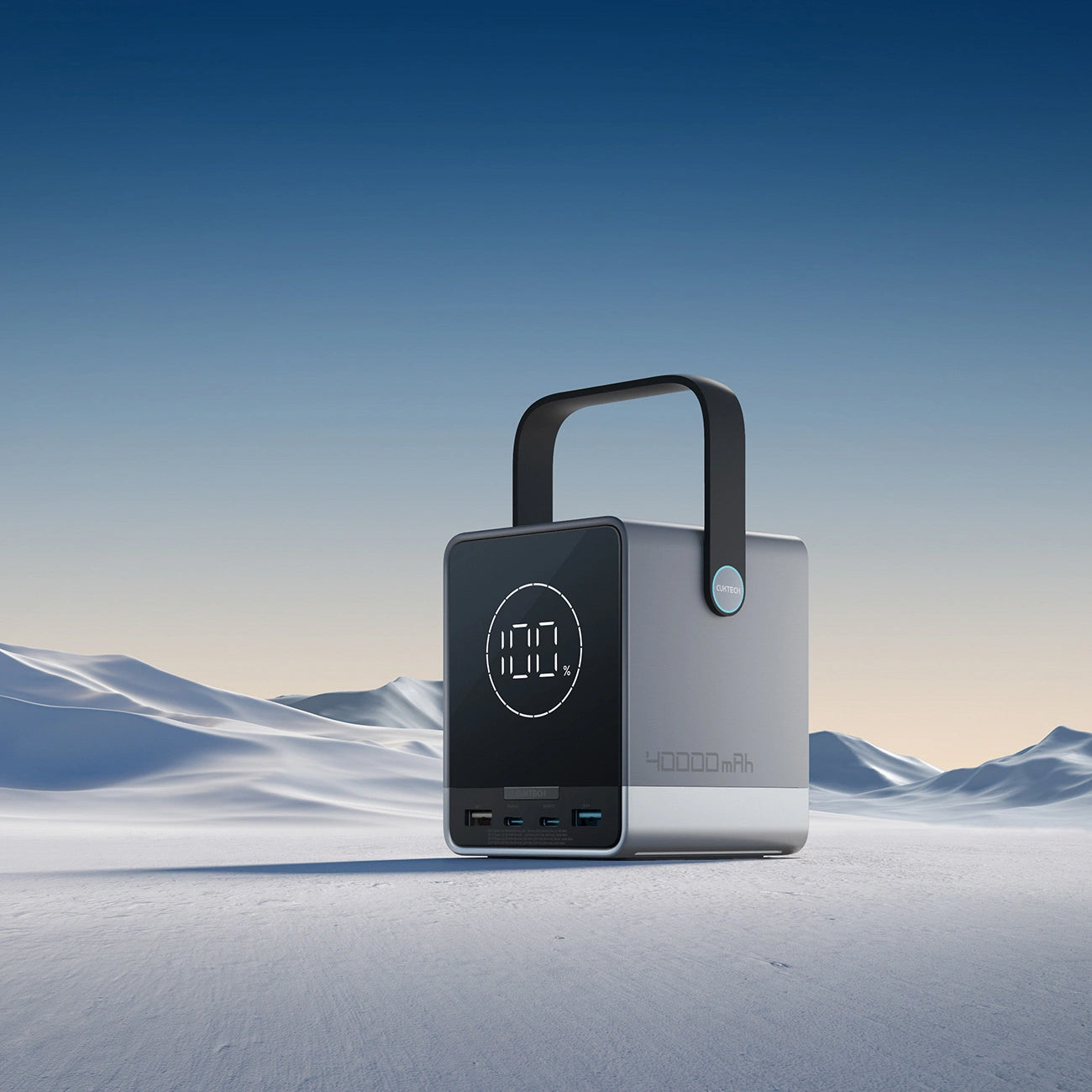 Cuktech Ulkoinen Akku, 40000mAh, 300W, QC + PD + FQI, 1 x QI - 2 x USB-A - 2 x USB-C, Musta