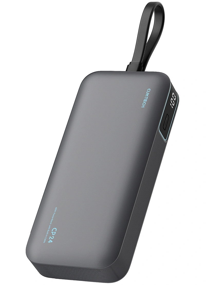 Cuktech LPB200N External Battery, 20000mAh, 40W, QC + PD, 1 x USB-A - 2 x USB-C, Black