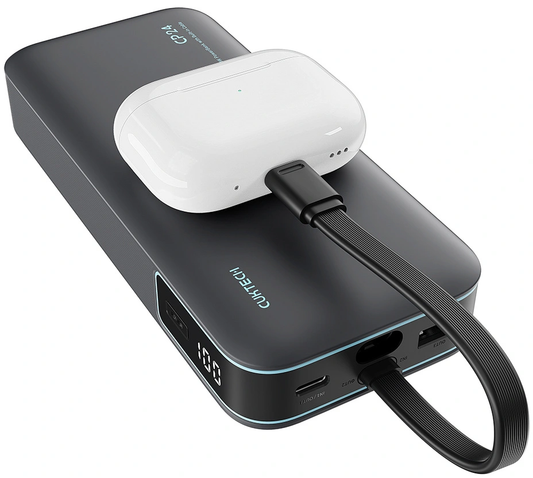 Cuktech LPB200N ulkoinen akku, 20000mAh, 40W, QC + PD, 1 x USB-A - 2 x USB-C, Musta