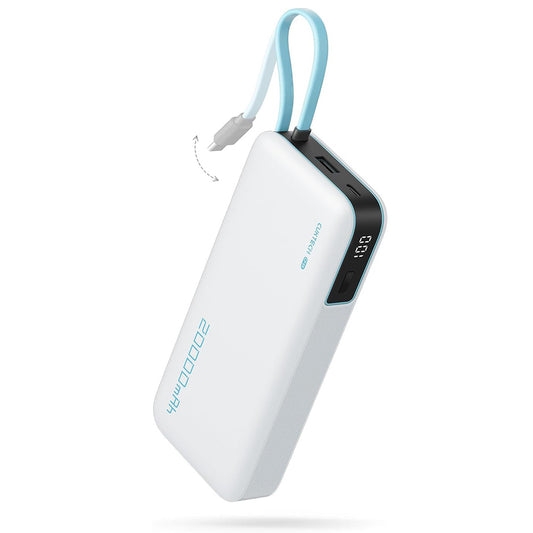 Cuktech LPB200N ulkoinen akku, 20000mAh, 45W, QC + PD, 1 x USB-A - 2 x USB-C, valkoinen CUKP200NGLLG