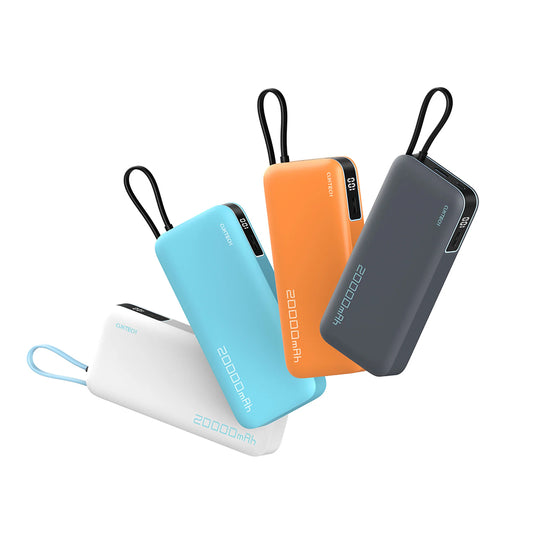 Cuktech LPB200N ulkoinen akku, 20000mAh, 45W, QC + PD, 1 x USB-A - 2 x USB-C, valkoinen CUKP200NGLLG