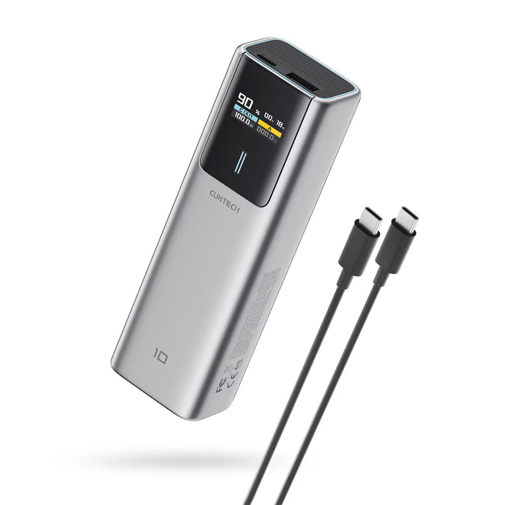 Cuktech PB150P ulkoinen akku, 15000mAh, 120W, QC + PD, 1 x USB-A - 2 x USB-C, harmaa CKPB150POSGR