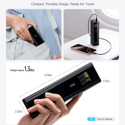 Cuktech PB200U -varavirtalähde, 20 000 mAh, 210 W, QC + PD, 1 x USB-A – 2 x USB-C, valkoinen CKPB200UGLGR