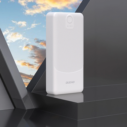 Ulkoinen akku Dudao K10Pro, 20000mAh, 12W, 2 x USB-A, Valkoinen