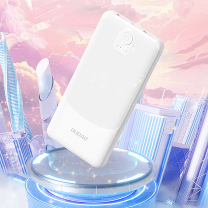 Ulkoinen akku Dudao K10Pro, 20000mAh, 12W, 2 x USB-A, Valkoinen