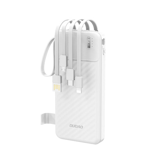 Dudao K11 Ulkoinen Akku, 10000mAh, 10W, 1 x Lightning - 1 x microUSB - 1 x USB-A - 1 x USB-C, Valkoinen