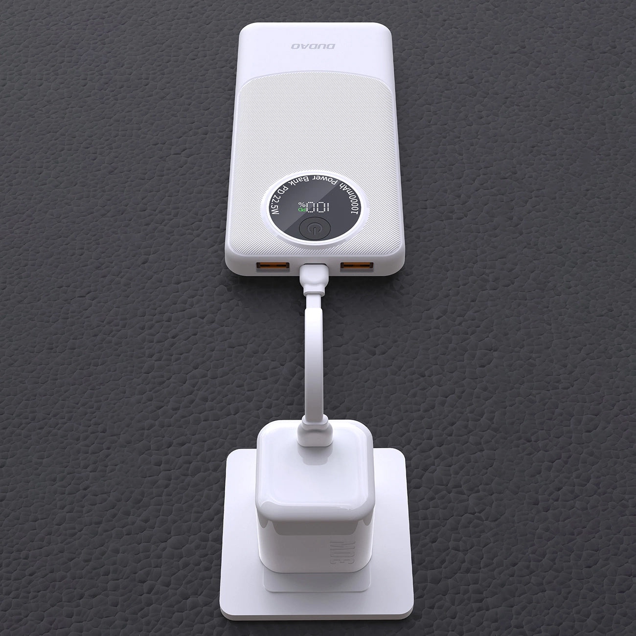 Ulkoinen akku Dudao K12, 10000mAh, 22.5W, QC + PD, 1 x USB-C - 2 x USB-A, Musta