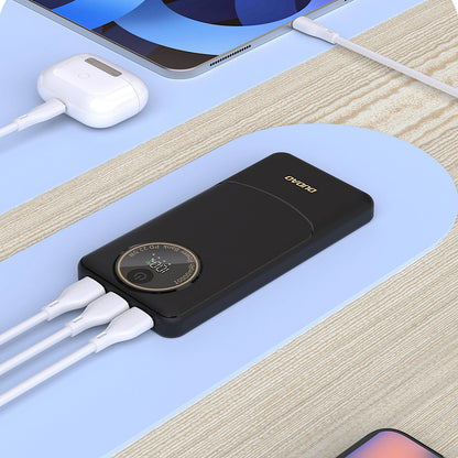 Ulkoinen akku Dudao K12, 10000mAh, 22.5W, QC + PD, 1 x USB-C - 2 x USB-A, Musta