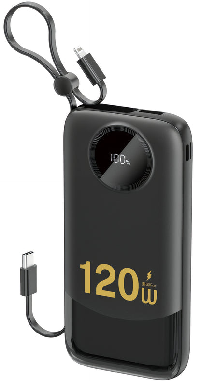Ulkoinen akku Dudao K13, 10000mAh, 22.5W, QC + PD, 1 x Lightning - 1 x USB-A - 2 x USB-C, Musta