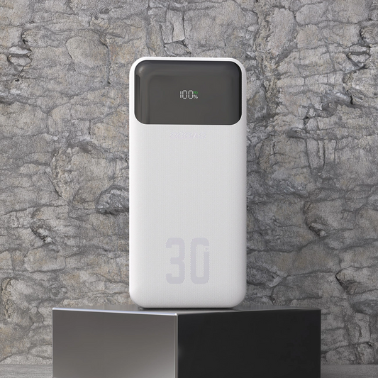 Dudao K15MAX Ulkoinen Akku, 30000mAh, 22.5W, QC + PD, 1 x USB-A - 2 x Lightning - 2 x USB-C, Valkoinen