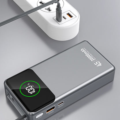 Dudao K31 Pro Ulkoinen Akku, 20000mAh, 45W, QC + PD, 1 x USB-A - 2 x USB-C, Harmaa
