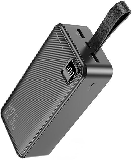 Forever TB-300XL -varavirtalähde, 30000 mAh, 22,5 W, QC + PD, 1 x USB-C – 2 x USB-A, musta
