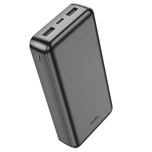 HOCO J100A Ulkoinen Akku, 20000mAh, 10W, 2 x USB-A, Musta