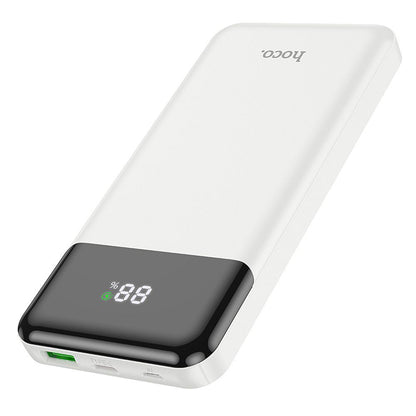 Ulkoinen akku HOCO J102, 10000mAh, 20W, QC + PD, 1 x USB-A - 1 x USB-C, Valkoinen