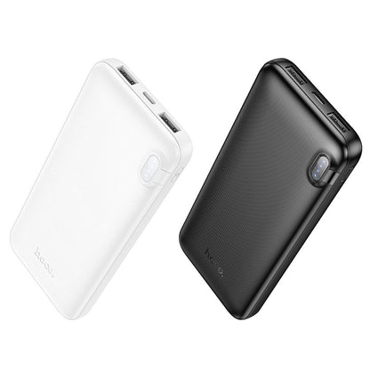HOCO J128 Ulkoinen akku, 10000mAh, 10W, 2 x USB-A, Valkoinen